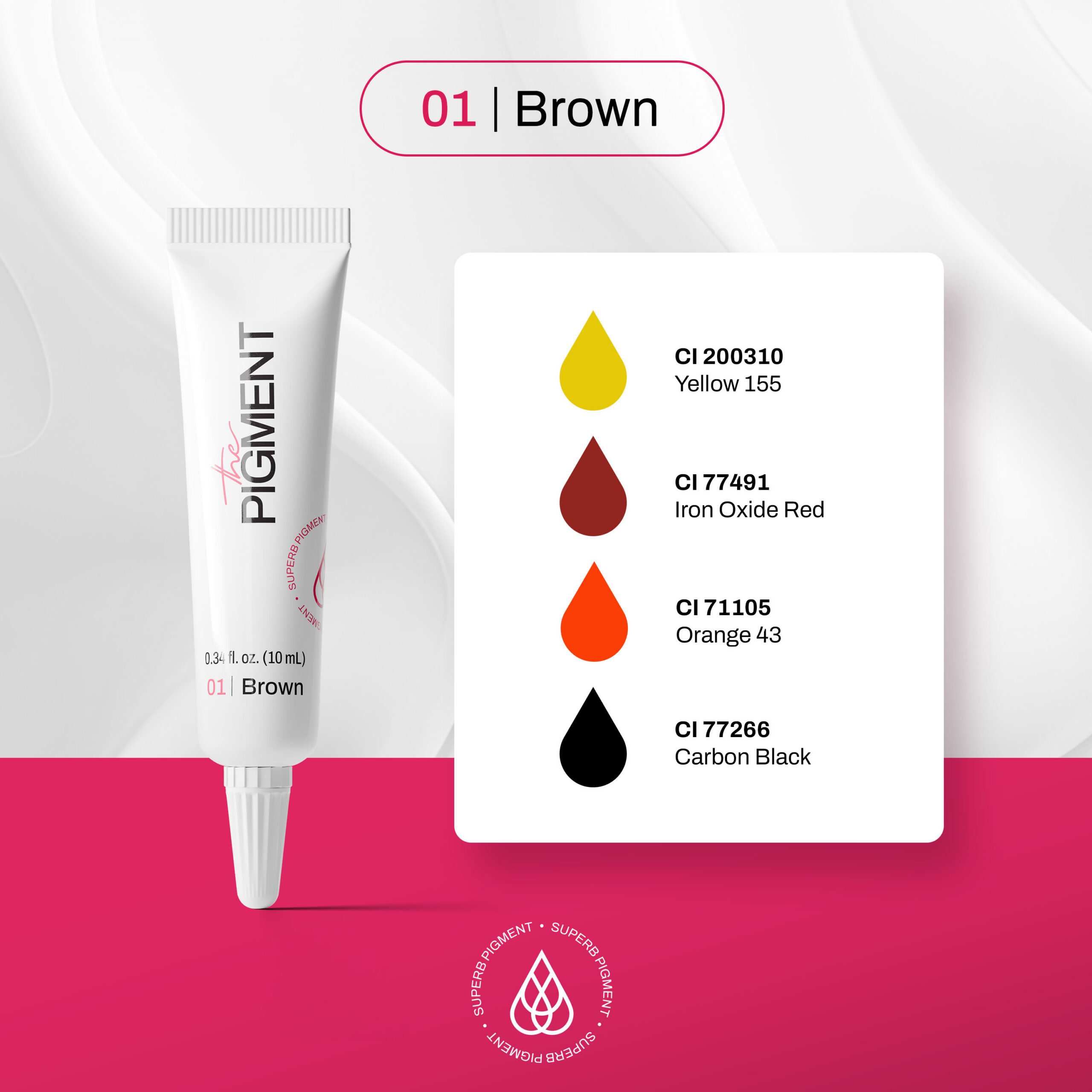 Microblading Pigment - Brown 1 - 10ml – Obrázok 3