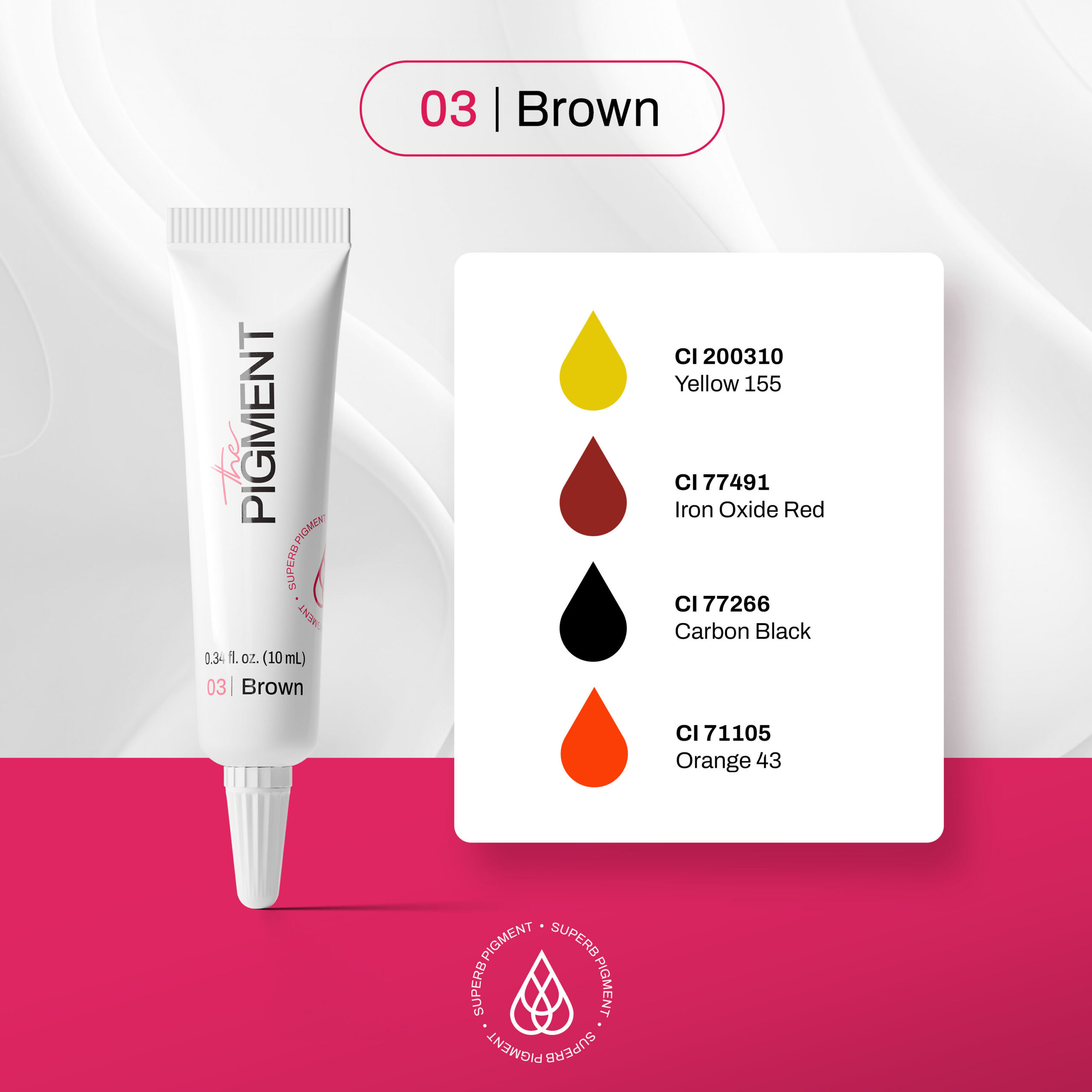 Microblading Pigment - Brown 3 - 10ml – Obrázok 3